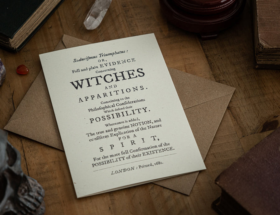 Witchcraft greeting card, 1600s homage to the allure and magic of witchcraft